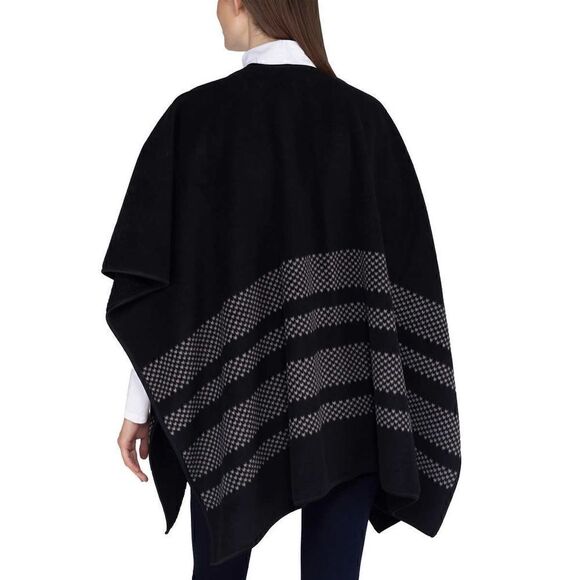 Ike Behar Ladies Reversible Poncho Style Wrap with High Pile Fleece - Picture 5 of 16